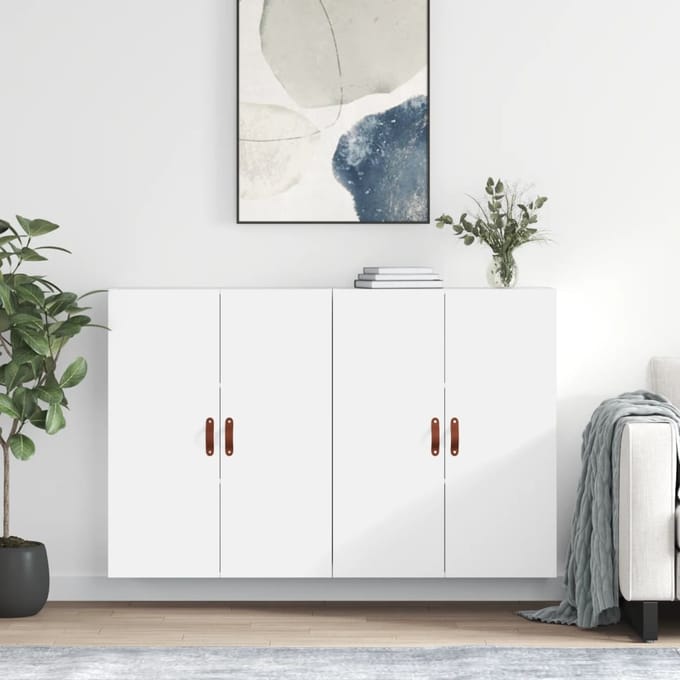 vidaXL - Hangkasten - 2 - st - 69,5x34x90 - cm - wit