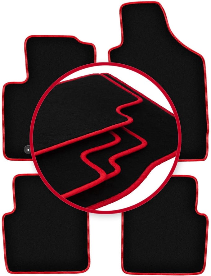 CARLUX-RED automatten voor: Fiat 500 cabrio, hatchback (2007-2013)