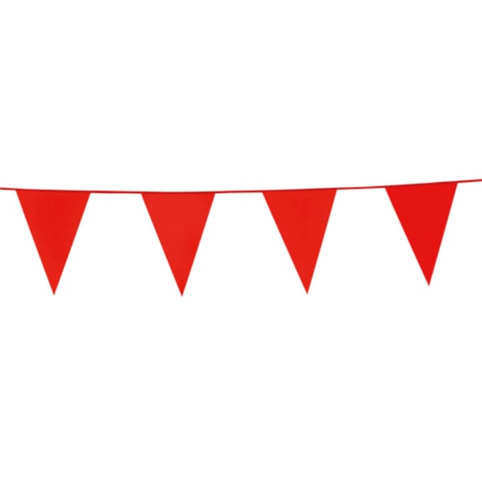 Wefiesta - Vlaggenlijn PE Rood - 10 meter - 20 x 30 cm