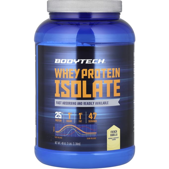 Whey Protein Isolaat, Franse Vanille, 1,36 kg(3 lbs)