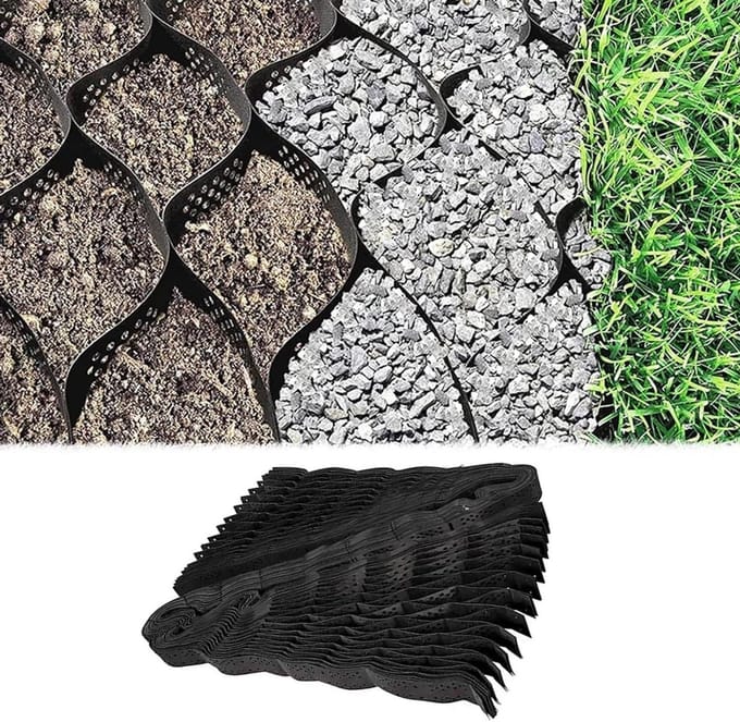Bestratingsrooster - Grindmat - Opritten Stabiliseren - Opvouwbaar Ontwerp - 3 x 6 Meter - Zwart