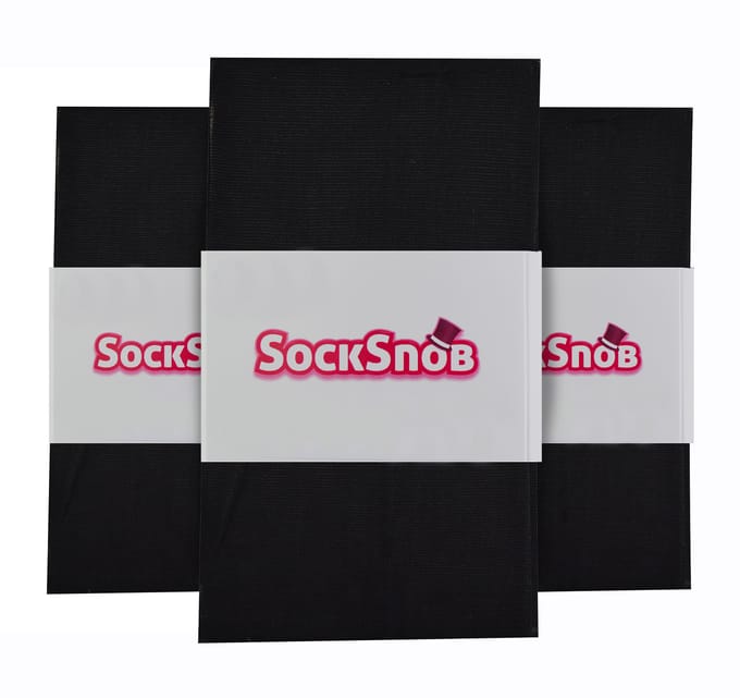 Sock Snob - Womens Seamed Panty's 3 Pack 40 Denier - Zwart / Zwart