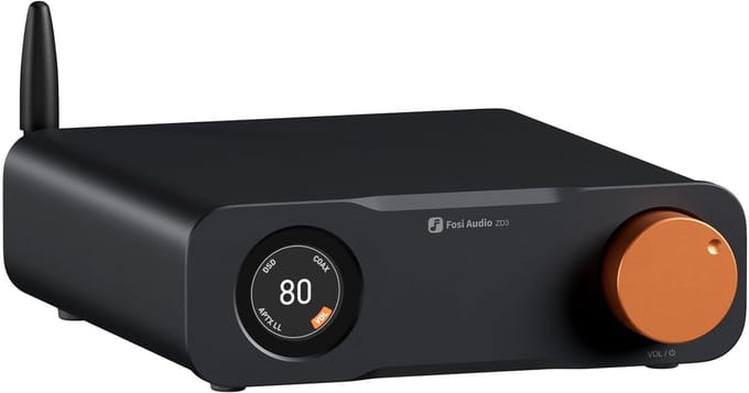 Fosi Audio  Bluetooth USB Desktop DAC ARC-ingang, ES9039Q2M Volledig gebalanceerde digitale decoder voor stereoversterker met afstandsbediening
