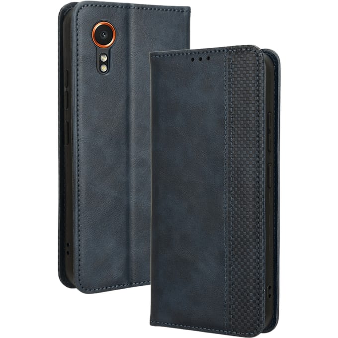 Mocaa Samsung Galaxy Xcover 7 Grid Bookcase Blauw