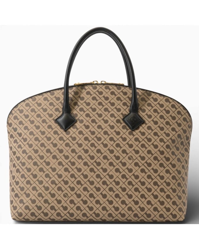 Gherardini Millerighe Woman Moka bowlingbag in spread stof