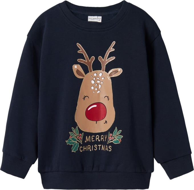 NAME IT NMFVISMAS LS NREG SWEAT BRU Meisjes Trui - Maat 122/128