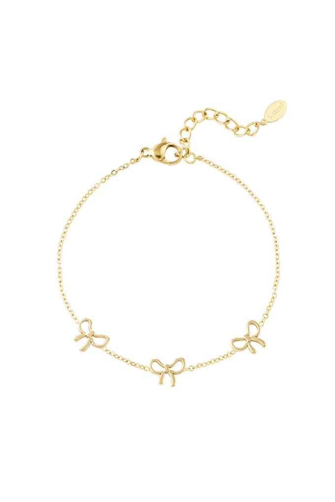 Charmante strikken armband - goud