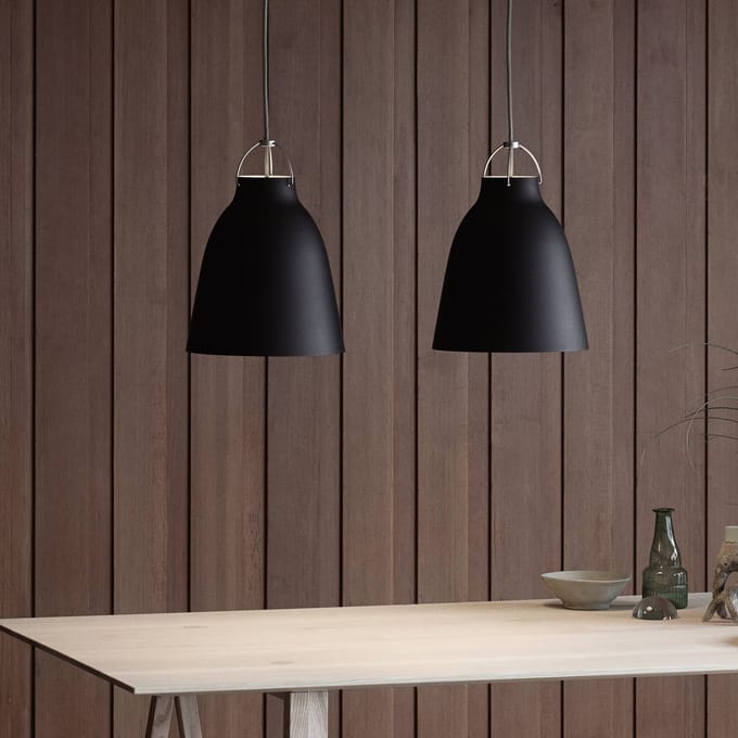 Fritz Hansen - Caravaggio hanglamp mat - zwart - Kabellengte 3m - P2=M