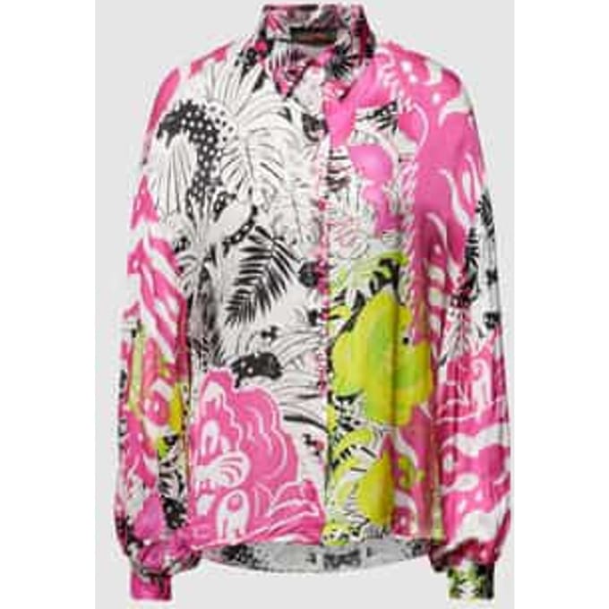 Overhemdblouse met all-over motief