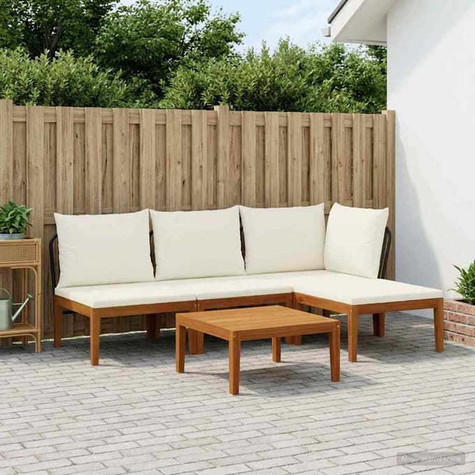 vidaXL - 5 - st - Massief - acaciahout - & - touw - Naturel