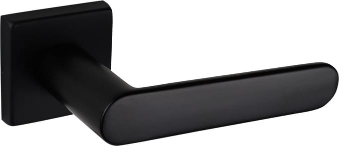 Lavuzo Novara deurkrukset - deurklink - vierkant rozet - zwart - set 2