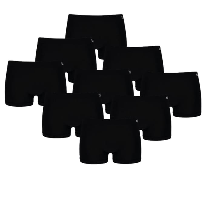 Bamboe Hipster Naadloos - 9-Pack - Voordeelpakket - Zwart / S