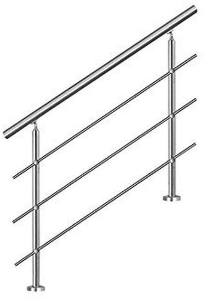 Trapleuning roestvrij staal 160 cm - complete set voor binnen en buiten