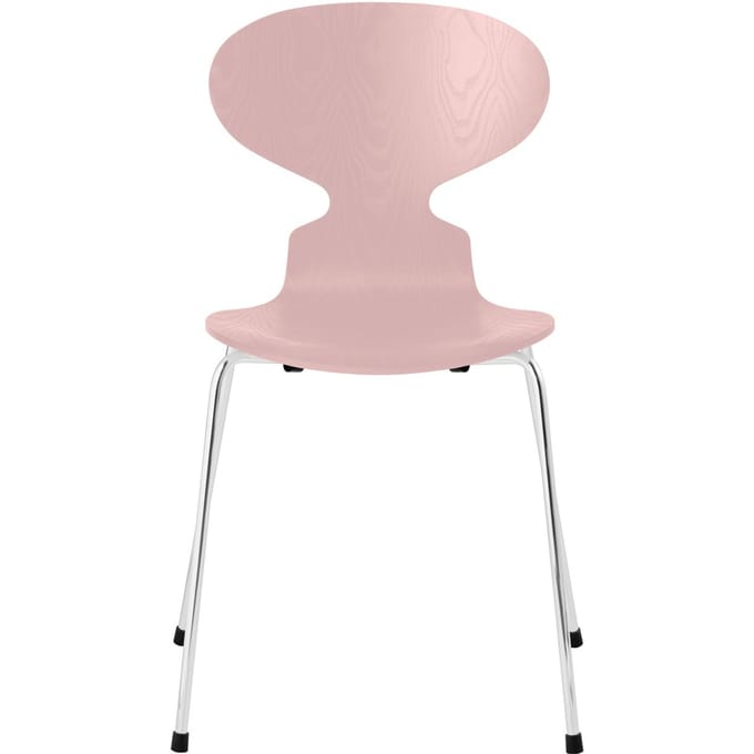Fritz Hansen Ant Stoel - pale rose - verchroomd
