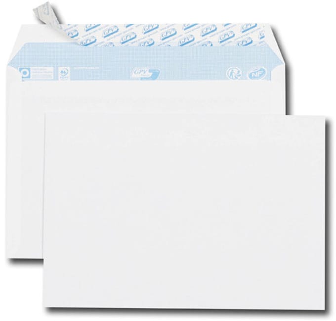 GPV envelop, 162x229 mm, wit, z. venster, 80 g/m2, zelfkl., 70 st