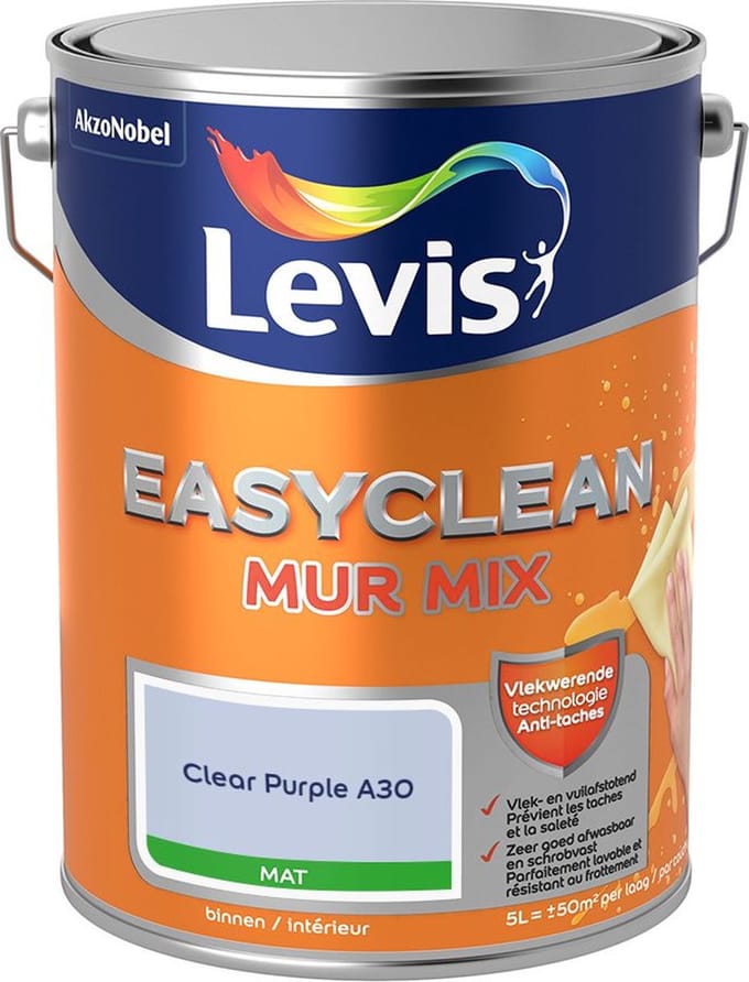 Levis - Easyclean Mur Mat Mix - Clear Purple A30 - Mengverf - 5 L