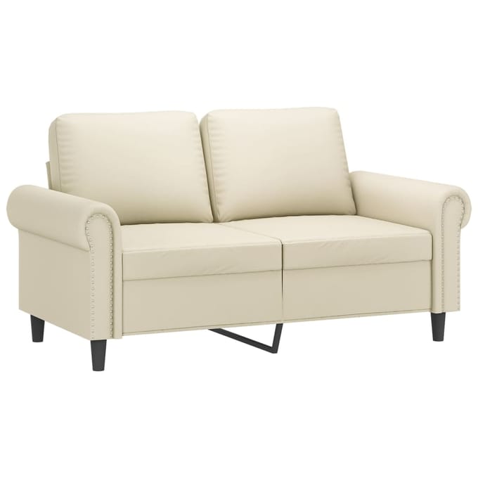 vidaXL - 3-delige - Loungeset - met - kussens - kunstleer - crème