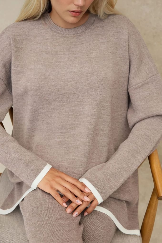 Trui & Wijde Pantalon Gebreide Co-ord Set