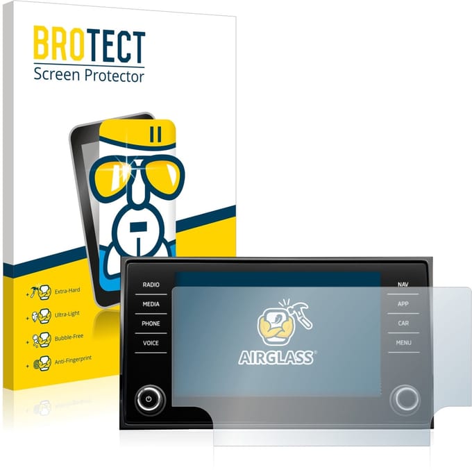 Screenprotector voor Skoda Karoq Amunds Sportline 2021 Infotainment System Beschermglas transparant