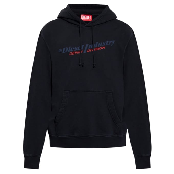 Diesel Industry Denim Division Design zwarte hoodie