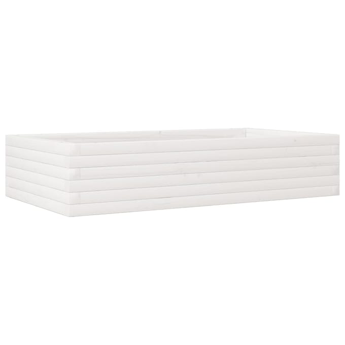 vidaXL - Plantenbak - 110x60x23 - cm - massief - grenenhout - wit