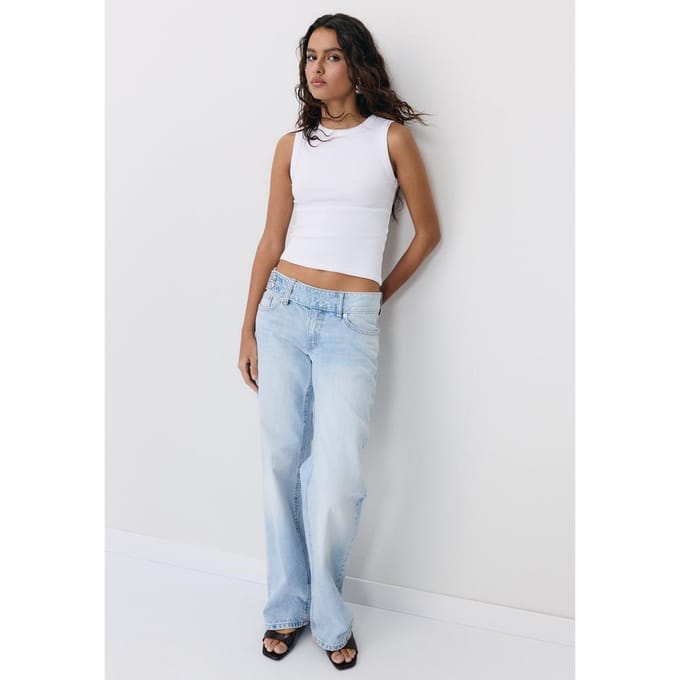 Stradivarius B04 Basic nauwsluitende mouwloze top  Wit M