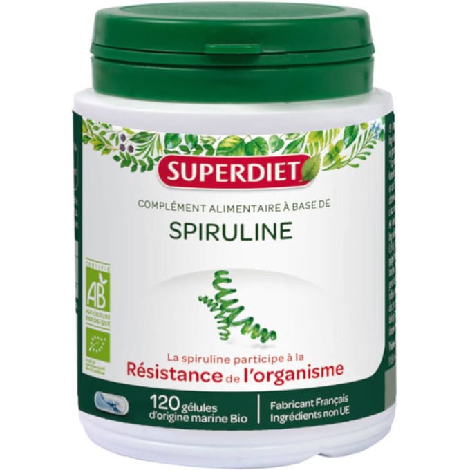 Superdiet Spirulina Bio 120 Zachte capsules