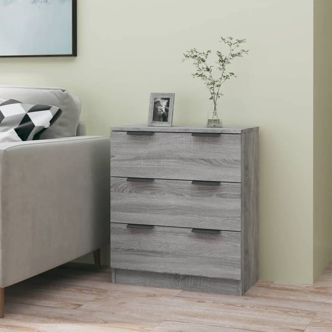 vidaXL - Dressoir - 60x30x70 - cm - bewerkt - hout - grijs - sonoma - eiken
