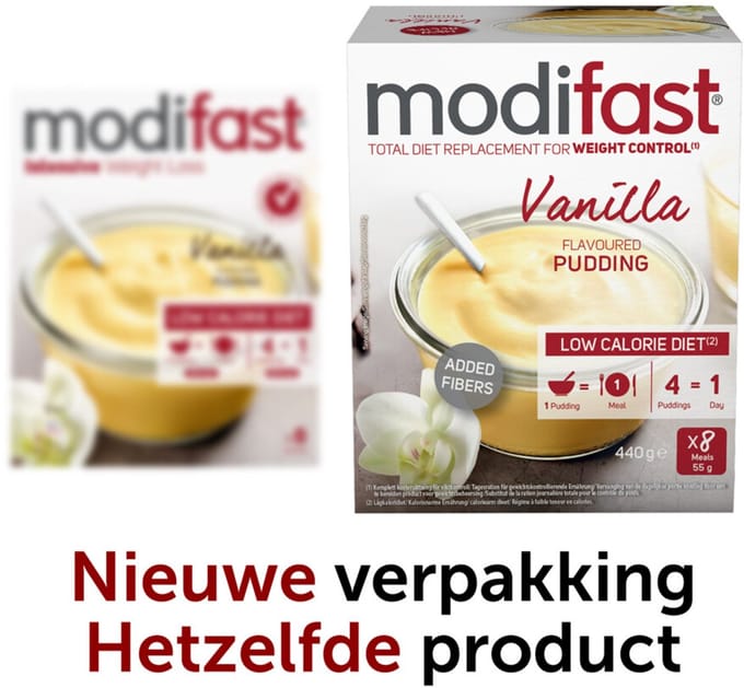 Modifast Weight Control Pudding Vanille - 4 x 8 x 55 gr - Voordeelverpakking