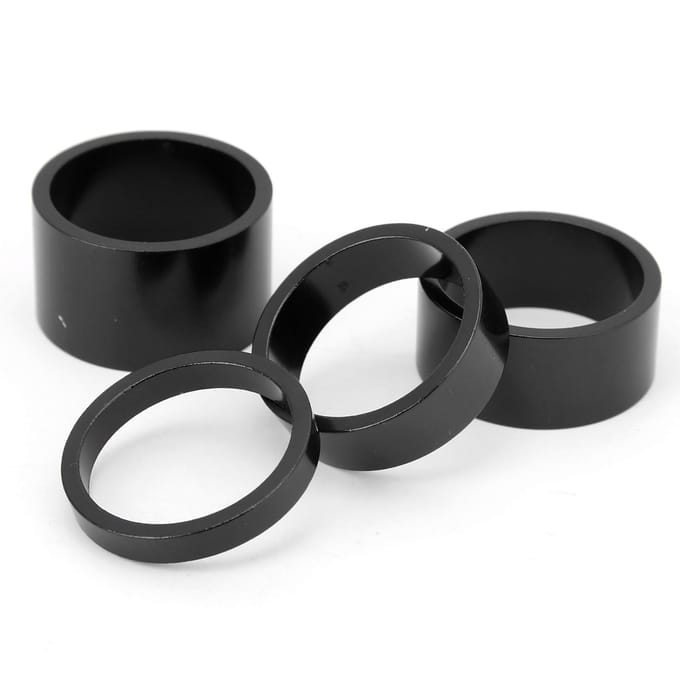 4-delige Set Fiets Voorvork Ringen Headset Spacers 5 10 15 20 mm Headset Stuurpen Ringen Zwart gray