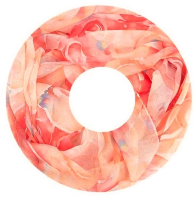Dunne Colsjaal - Print - (33724#) - Oranje