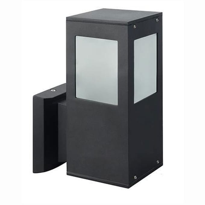LED Tuinverlichting - Buitenlamp - Wand - Aluminium Mat Zwart - E27 - Vierkant