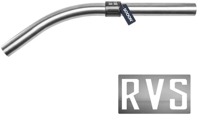 SQOON® gebogen stofzuigerbuis 32 mm RVS geschikt voor Numatic en Taski - Gelijk aan model: 601027 - extra lang met luchtregelaar