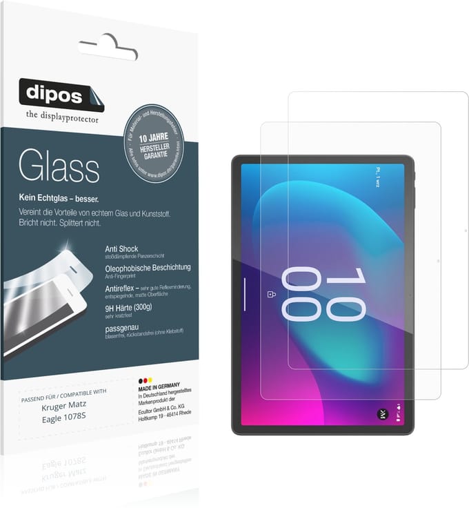 dipos – 2x Matte Pantserfolie geschikt voor Kruger Matz Eagle 1078S | 9H Screenprotector