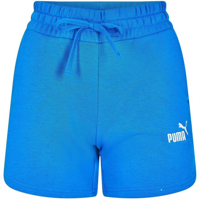 Puma Fleece-short met logo voor dames (Kiezelgrijs)