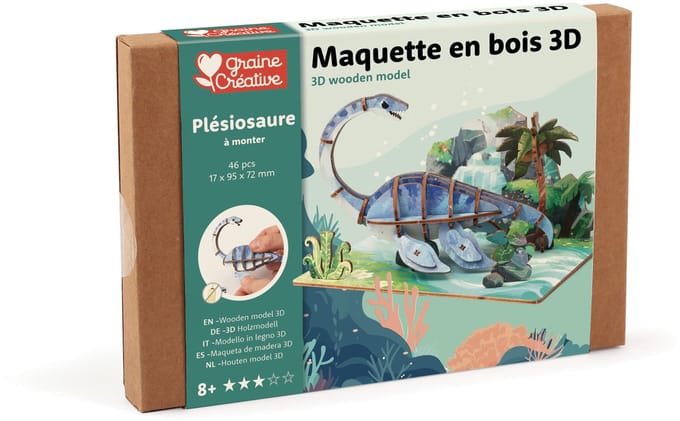 Graine Creative 3D puzzel speelgoed Plesiosaurus multicolor karton.