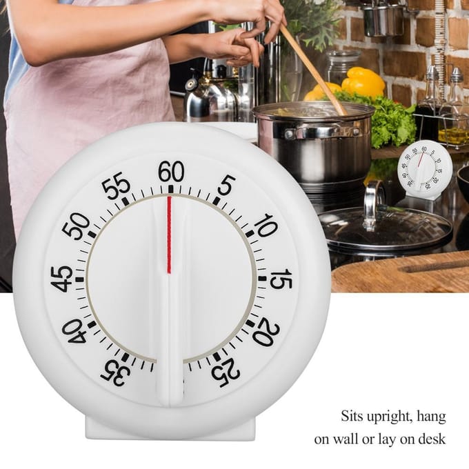 60 Minuten Ronde Vorm Timer Keuken Koken Ring Mechanische Teller Wekker black