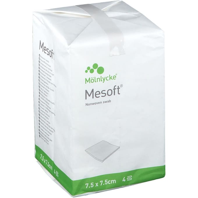 Mesoft S Kompres Non-Steriel Non-Woven 4-Lagig 7,5x7,5cm 157100 100 Compressen
