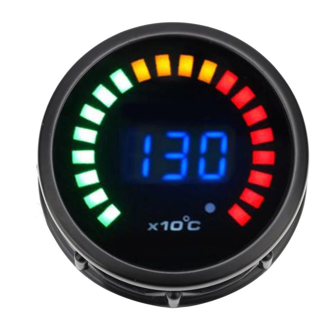 Jauge de température des gaz d'échappement Auto Compteur de température EGT 12V 20 LED black