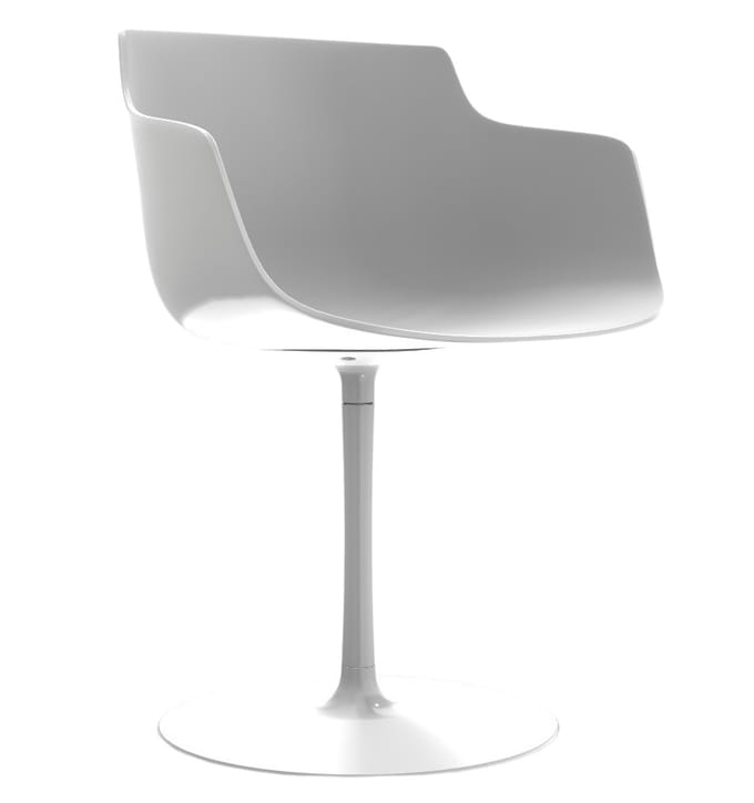 MDF Italia - Flow Slim armleundraaistoel schotelvoet - wit