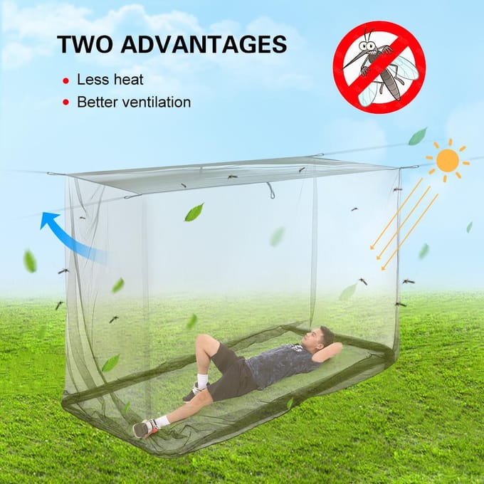 Kampeertent Net Buiten Net Voor Kamperen Wandelen Backpacken 200x90x180cm white