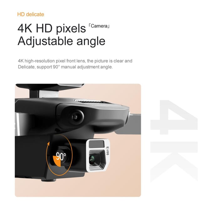 NIEUWE E100 Mini Drone 4k Profesional HD Camera Fpv WiFi Dron met Obstakel vermijden Rc Helicopter Opvouwbare Quadcopter speelgoed single camera 1 battery