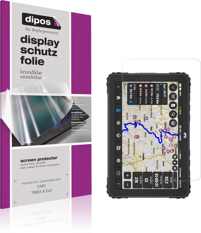 dipos – 2x Beschermfolie geschikt voor DMD T880X 8 Zoll | Krasbestendige & heldere Screenprotector Ultra-Thin