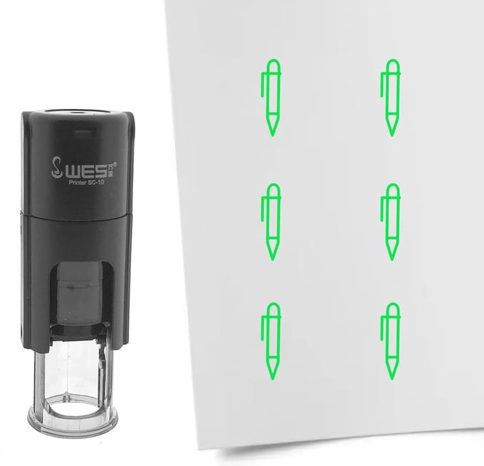 CombiCraft Stempel pen 10mm rond groene inkt - per 1 stuk
