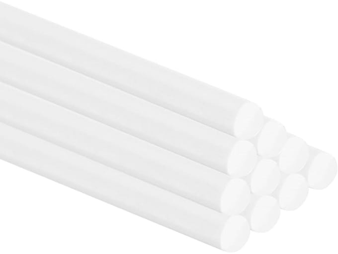 Plastic Staven - Ronde Stangen - Modelbouw Projecten - Veelzijdig Materiaal - 2.5x250 mm - Wit