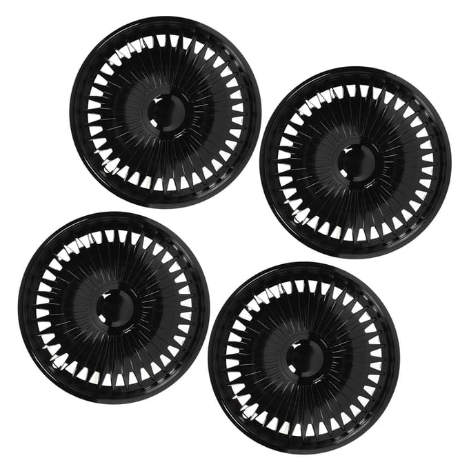 4 PIÈCES Cache-moyeu de roue 15 pouces Exquis Noir Cache-jante Universel de Remplacement Pour Seat Ibiza black