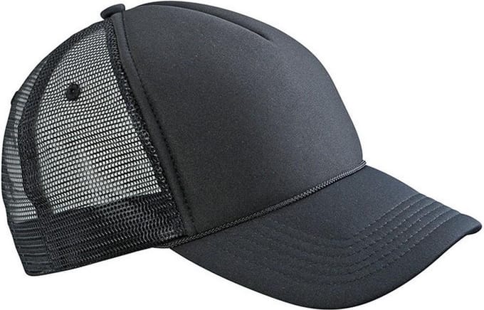 Myrtle Beach Volwassenen Unisex 5 Panel Retro Mesh Cap (Zwart/Zwart)