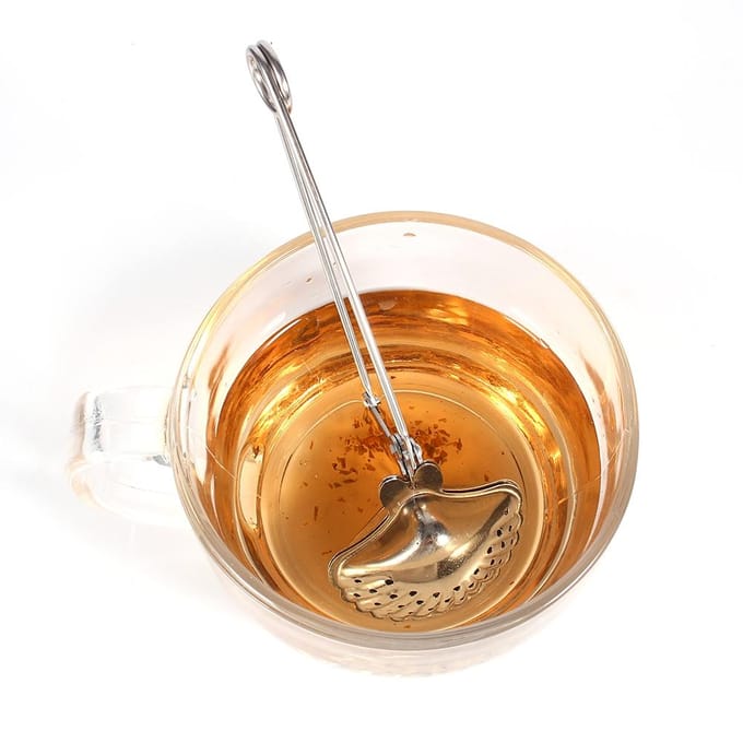 Schattige Roestvrijstalen Losse Thee Infuser Blad Zeef Filter Diffuser Kruiden Specerijen Schelp Knijper gray