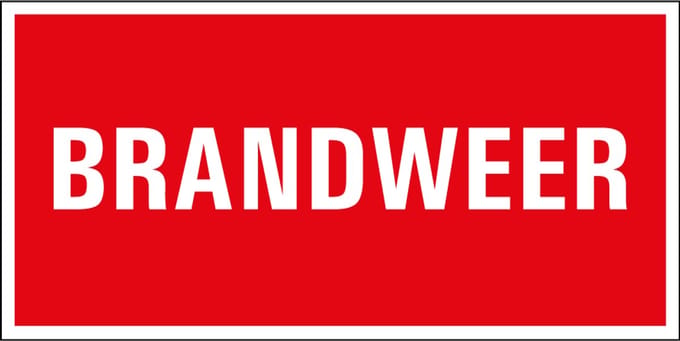 Brandweer sticker 100 x 50 mm