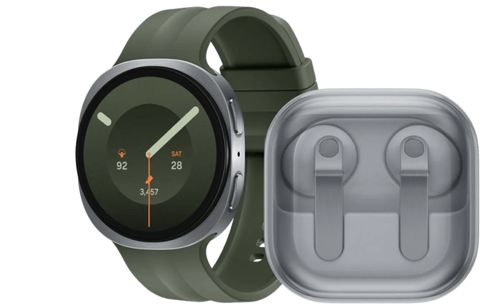Samsung Galaxy Watch 9 5G Zilver/Groen 44mm + Samsung Galaxy Buds4 Wit